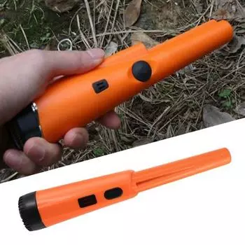 Водонепроницаемый металлический сканер светодиодный фонарик точное положение высокопрочный бытовой металлоискатель оранжевый