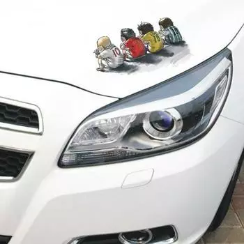 Водонепроницаемый милый мультяшный спортсмен сзади, автомобильная дверь, окно, наклейка, наклейка, декор S