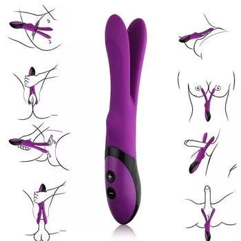 Водонепроницаемый многоскоростной многофункциональный вибрационный секс-игрушка с двумя двигателями, вибратор-кролик, массажер для точки G