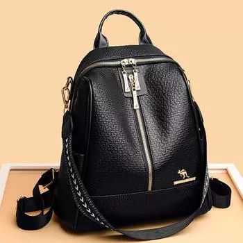 Водонепроницаемый мягкий кожаный рюкзак для женщин Дорожные женские рюкзаки Школьный рюкзак для девочек-подростков Однотонный рюкзак класса люкс
