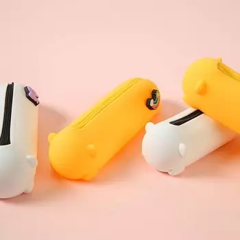 Водонепроницаемый мягкий пенал, моющийся, сумка для хранения канцелярских принадлежностей, мультяшный силиконовый пенал для офиса Bee
