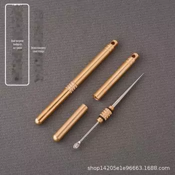 Водонепроницаемый набор из титанового сплава для ушей и зубочисток с переносным латунным корпусом toothpick ear spoon