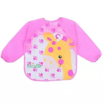 Водонепроницаемый нагрудник для кормления ребенка с длинным рукавом, одежда для рисования, тонкий фартук для кормления ребенка 44*34cm