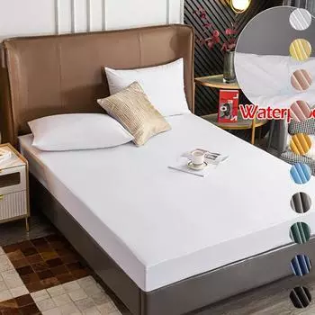 Водонепроницаемый наматрасник, чехол для кровати, гладкая защита для матраса из микрофибры, простыня, защита от клещей, наматрасник (Без наволочки) 120x200cm серый