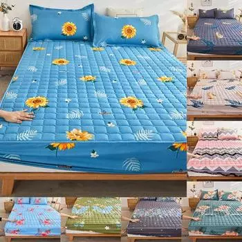 Водонепроницаемый наматрасник, толстая стеганая простыня, модное постельное белье с принтом, простыня, наматрасник, топпер без наволочки 90X200cm Only Sheet