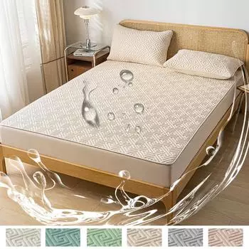 Водонепроницаемый наматрасник, защитная накладка, удобная простыня для сна, приятный для кожи прочный чехол на кровать, простыня с защитой от клещей (Без наволочки) 100cmx200cm белый