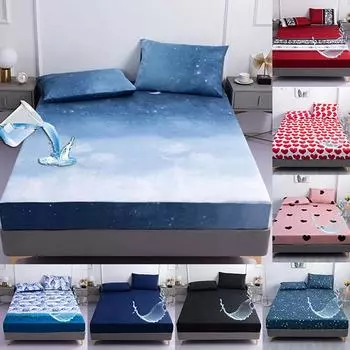 Водонепроницаемый наматрасник, защитный чехол для кровати, простыня с глубокими карманами, дышащий гладкий матрас 160x200 см, без наволочек 90x200x25cm Only Sheet