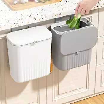 Водонепроницаемый настенный пластиковый мусорный бак для компоста мусорный бак для мусора ванная комната белый