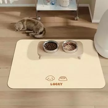Водонепроницаемый нескользящий кожаный коврик для домашних животных - простой в уходе, не требующий стирки, устойчивый к грязи коврик для мисок для кошек и собак 30x40cm