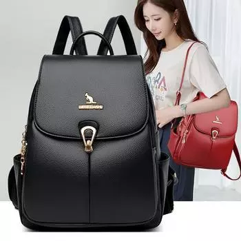 Водонепроницаемый однотонный женский рюкзак в стиле ретро, простой, большой емкости, школьный рюкзак, повседневный, дорожный, женский, студенческий рюкзак