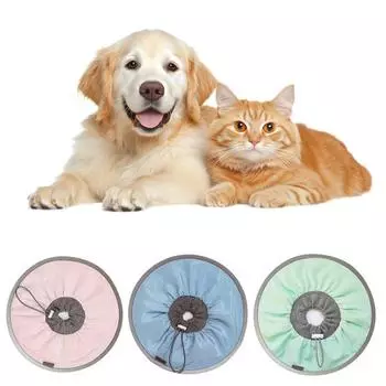 Водонепроницаемый ошейник для восстановления кошек, защитный ошейник для кошек после операции, чтобы остановить облизывание и царапание, регулируемый мягкий конус для ухода за ранами S розовый