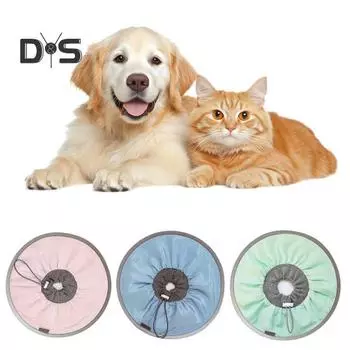 Водонепроницаемый ошейник для восстановления кошек, защитный ошейник для кошек после операции, чтобы остановить облизывание и царапание, регулируемый мягкий конус для ухода за ранами S светло-синий