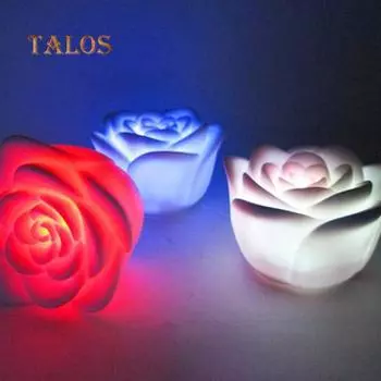 Водонепроницаемый плавающий цветок розы, меняющий цвет, светодиодный ночник, домашний декор для вечеринки, волшебные огни