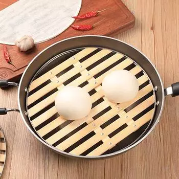 Водонепроницаемый поднос для варки на пару, бамбуковая решетка, подставка для варки на пару, кухонная плита для варки на пару 24cm