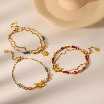 Водонепроницаемый подвеска в виде французской звезды солнца, регулируемые браслеты из цветных бусин в стиле Богемия, ювелирные аксессуары Style A