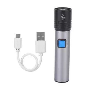 Водонепроницаемый портативный USB перезаряжаемый регулируемый светодиодный фонарик для кемпинга на открытом воздухе