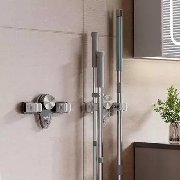 Водонепроницаемый присоска держатель для швабры пластиковый держатель для швабры практичная стойка для хранения швабры ванная комната прозрачный