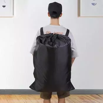 Водонепроницаемый прочный рюкзак с регулируемыми плечевыми ремнями из полиэстера, сумка для белья для кемпинга и путешествий, большая сумка для хранения одежды чёрный