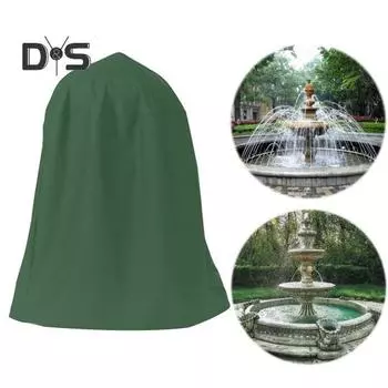 Водонепроницаемый протектор для фонтана с завязкой, простая установка, многоразовый чехол для садовой статуи из ткани Оксфорд с покрытием, устойчивым к ультрафиолетовому излучению темно-зеленого