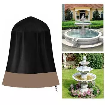 Водонепроницаемый протектор для фонтана с завязкой, простая установка, многоразовый чехол для садовой статуи из ткани Оксфорд темно-зеленого
