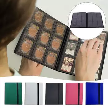 Водонепроницаемый прозрачный альбом для коллекционных карточек с 360 карманами чёрный