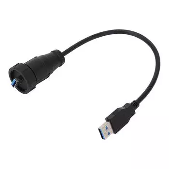 Водонепроницаемый разъем USB3.0 длиной 0,3 метра, прямой штекер USB-штекер для крепления на панель