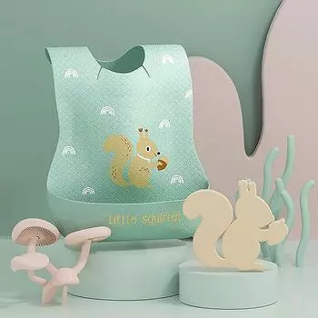 Водонепроницаемый регулируемый детский нагрудник с улавливателем еды одноразовый детский нагрудник мультяшное полотенце для слюны жёлтый