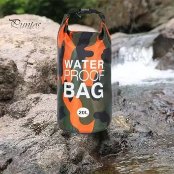 Водонепроницаемый рюкзак 20 л, сверхмощный походный рюкзак, камуфляжная цветная сумка для плавания, дайвинга, пляжного отдыха на свежем воздухе 20l оранжевый