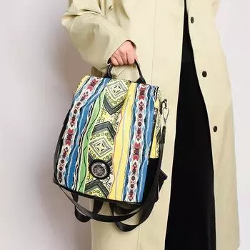 Водонепроницаемый рюкзак большой вместимости для школьников с принтом чёрный