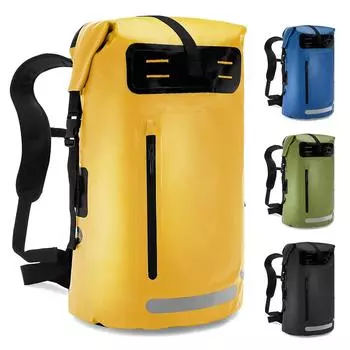 Водонепроницаемый рюкзак для тяжелых условий эксплуатации, сухая сумка с откидной крышкой для каякинга, рафтинга, катания на лодках жёлтый