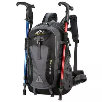 Водонепроницаемый рюкзак из нейлона большой вместимости для отдыха на природе, походов, кемпинга и альпинизма. чёрный