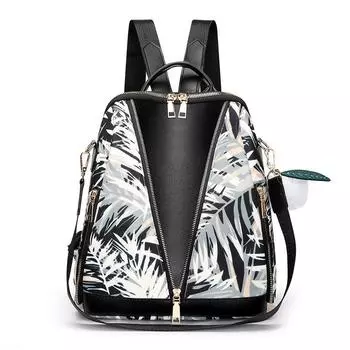 Водонепроницаемый рюкзак Рюкзак с принтом Оксфордская сумка через плечо для женщин светло-серый