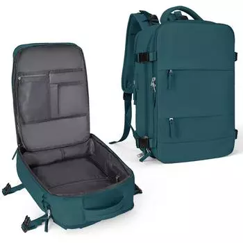 Водонепроницаемый рюкзак унисекс большой вместимости, сумка для ноутбука с зарядкой через USB, отделение для обуви, разделение для влажного и сухого хранения, защита от кражи и легкий вес чёрный