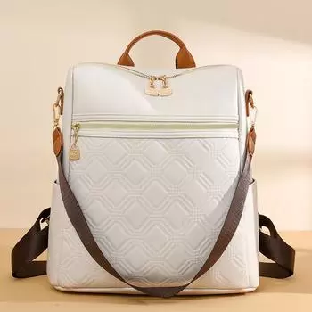 Водонепроницаемый рюкзак женский мягкий кожаный рюкзак большой вместимости сумка для поездок на работу чёрный