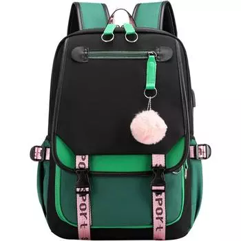 Водонепроницаемый школьный рюкзак для девочек-подростков объемом 20 л – вместительная сумка для книг с эргономичным дизайном и отделением для ноутбука 46*29*16cm зелёный