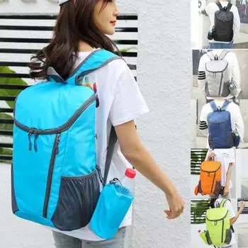 Водонепроницаемый складной рюкзак для пеших прогулок, кемпинга, путешествий, треккинга чёрный