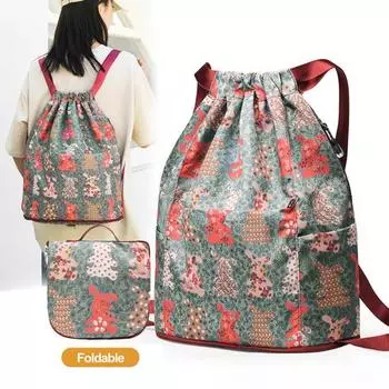 Водонепроницаемый складной рюкзак на шнурке, устойчивый к истиранию, прочная универсальная дорожная сумка с несколькими карманами Elephant