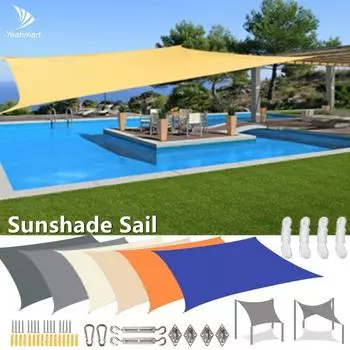 Водонепроницаемый солнцезащитный козырек, парусный навес, прямоугольный УФ-блок, солнцезащитный козырек для наружного сада, патио, заднего двора, тент Terraza, экран конфиденциальности 200x300CM