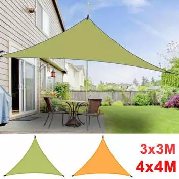 Водонепроницаемый солнцезащитный козырек Треугольный солнцезащитный козырек Защита от солнца Навес для кемпинга Сад Патио Бассейн Солнцезащитный козырек Тент Парус 3x3x3M синий