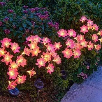 Водонепроницаемый солнечный напольный светильник-цветок, имитация садовых огней, креативный ландшафтный светильник для газона, свадьба warm light