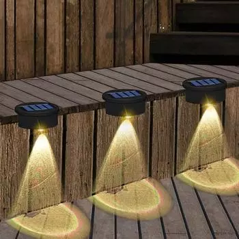 Водонепроницаемый солнечный солнечный садовый светильник, лестничная лампа, уличная лампа для двора, лестничный настенный светильник, декоративная лампа для лестницы разноцветный