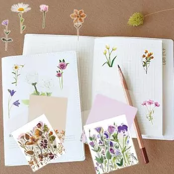 Водонепроницаемый справочник Bullet Journal Цветочная наклейка Тюльпан Материал Diy Прозрачный