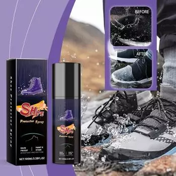 Водонепроницаемый спрей для обуви, сетчатая замша, водонепроницаемый дождевик, спрей, быстро проникает в верхний материал.100 мл One Size чёрный