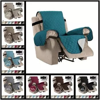 Водонепроницаемый стеганый чехол для кресла-реклайнера, чехол для кресла-реклайнера, чехол для кресла-реклайнера, надежный с эластичным ремешком и нескользящий Standard хаки