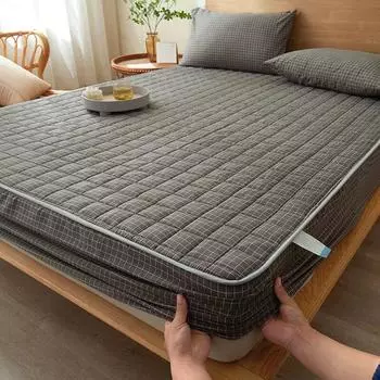 Водонепроницаемый стеганый наматрасник, защита от клещей, антибактериальная простыня, модный плед, покрывало на кровать, утолщенное мягкое покрывало 2xPillowcase 48x74cm