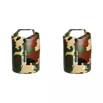 Водонепроницаемый сухой мешок сохраняет снаряжение сухим. Сумка для хранения Ocean Pack (Зеленый 2л)