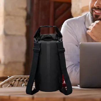 Водонепроницаемый сухой рюкзак 20 л, герметичный мешок для хранения с рулонной крышкой для походов, плавания чёрный