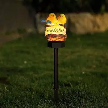 Водонепроницаемый светильник для газона с птицами, симпатичные садовые скульптуры, искусство, солнечные садовые фонари для двора Bird
