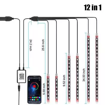Водонепроницаемый светодиодный автомобильный мотоцикл декоративный фонарь 5050 чип световые бусины приложение звуковое управление RGB мото атмосферный свет