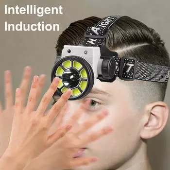 Водонепроницаемый светодиодный налобный фонарь Yousheng для рыбалки, сверхъяркий, с высоким световым потоком, двойной источник света, регулируемый на 45 градусов, перезаряжаемый налобный фонарь Sets